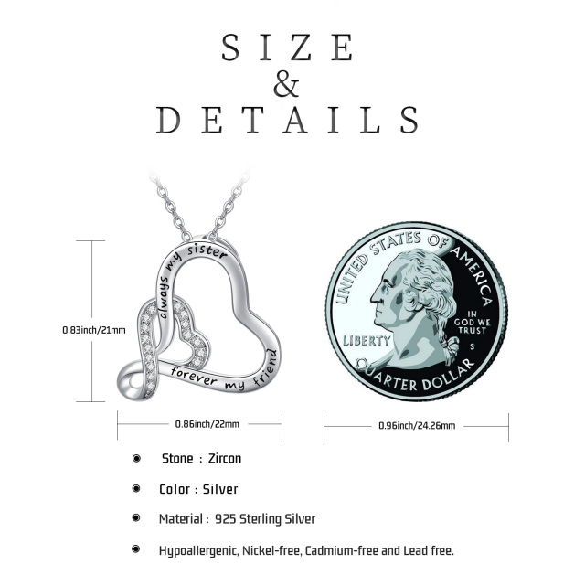 Sterling Silber kreisförmig geformt Cubic Zirkonia unendliche Symbol Anhänger Halskette-6