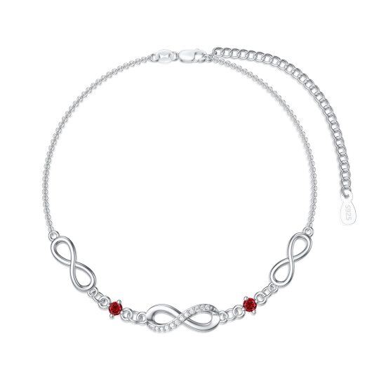 Bracelet en argent sterling avec pendentif en zircon cubique symbole de l'infini