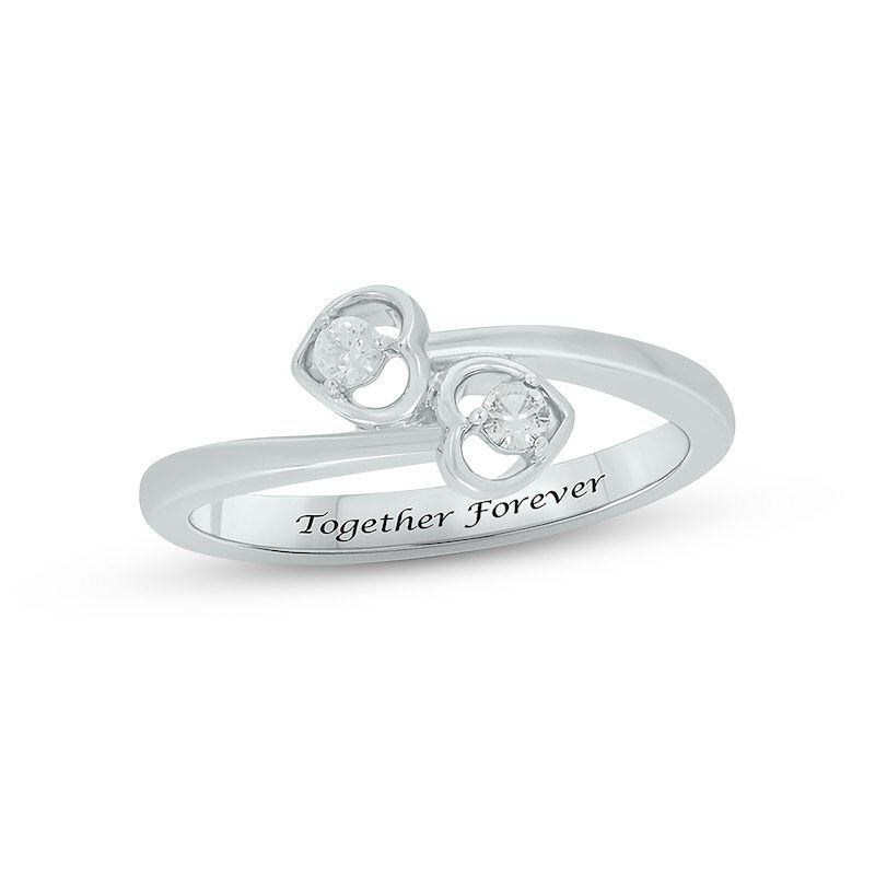 Bague de fiançailles en forme de cœur en forme de cercle en argent sterling créée en laboratoire avec diamants-1