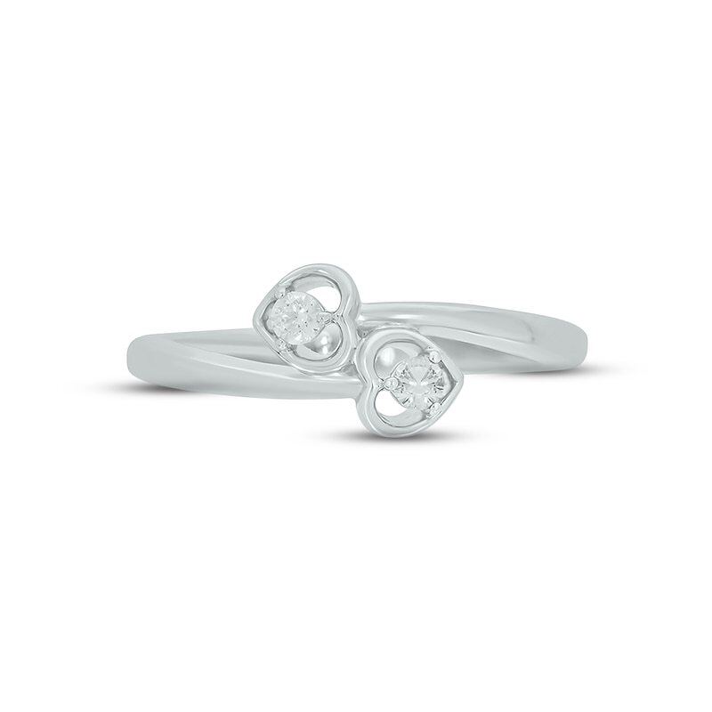 Bague de fiançailles en forme de cœur en forme de cercle en argent sterling créée en laboratoire avec diamants-3