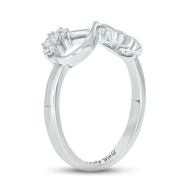 Sterling zilveren cirkelvormige Lab gemaakt Diamond Infinity symboolring-2