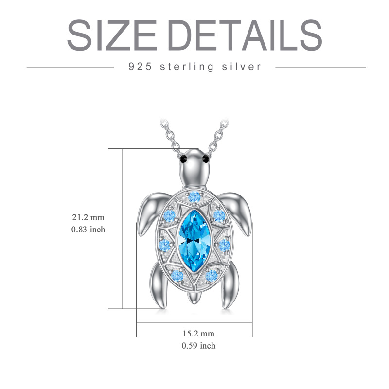 Sterling Silver Crystal Sea Turtle Urn Necklace for Ashes-5
