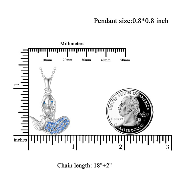 Sterling zilveren cirkelvormige zeemeermin staart Urn ketting voor as-5