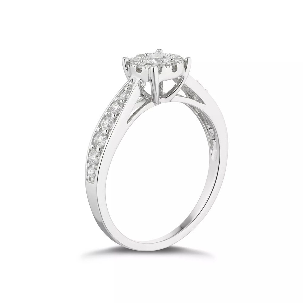 Bague de fiançailles moissanite de forme circulaire en argent sterling-4