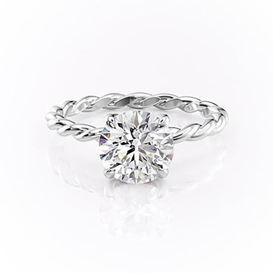 Sterling Silver Circular Shaped Moissanite Engagement Ring