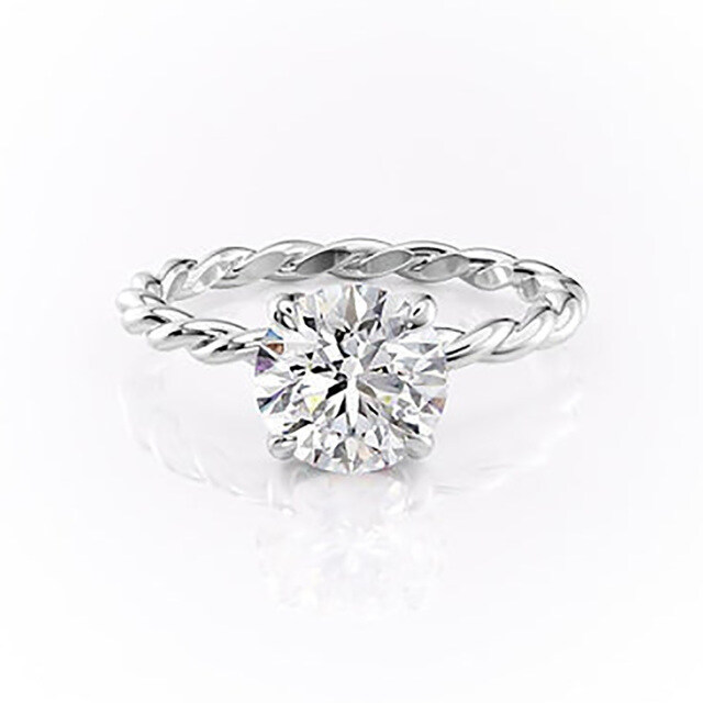 Sterling Silver Circular Shaped Moissanite Engagement Ring-1