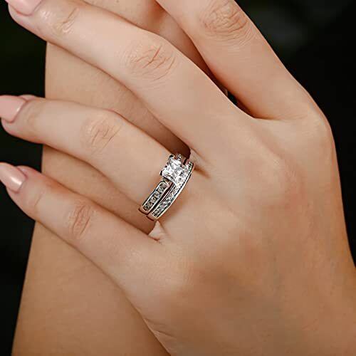 Sterling Silver Circular Shaped Moissanite Engagement Ring-3