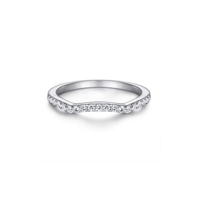 Ensemble de bagues de fiançailles moissanite de forme circulaire en argent sterling-4