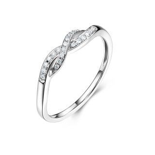 Sterling Silver Circular Shaped Moissanite Infinity Symbol Wedding Ring-31