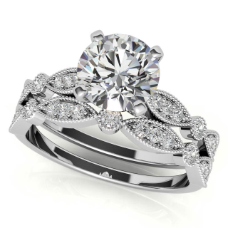 Sterling Silver round Shaped Moissanite Personalized Engraving Engagement Ring-43