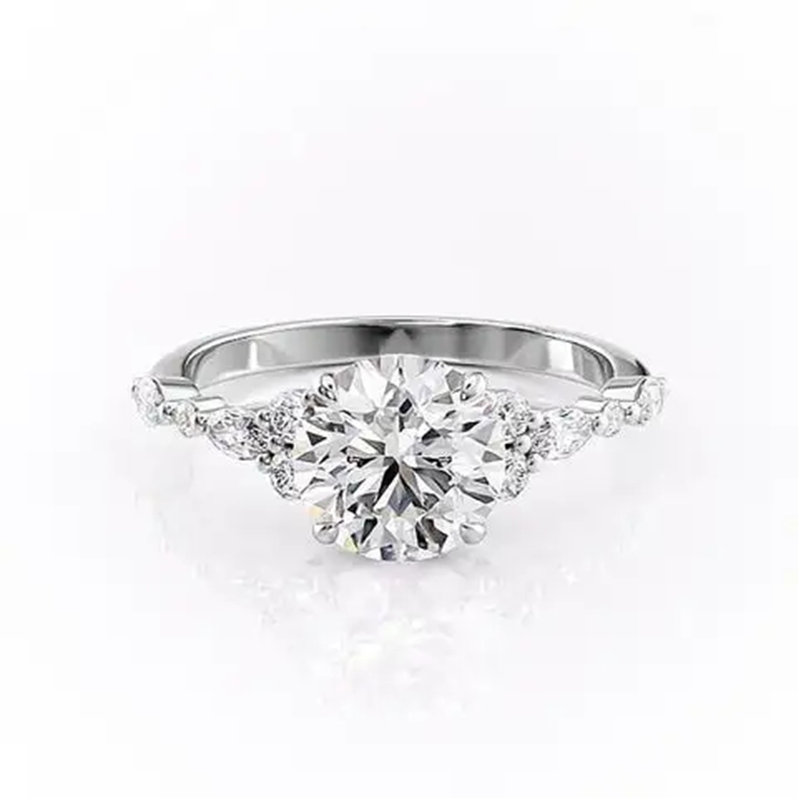 Bague moissanite de forme circulaire en argent sterling-2