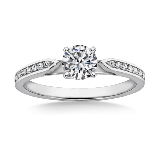 Sterling Silver Circular Shaped Moissanite Round Engagement Ring-17