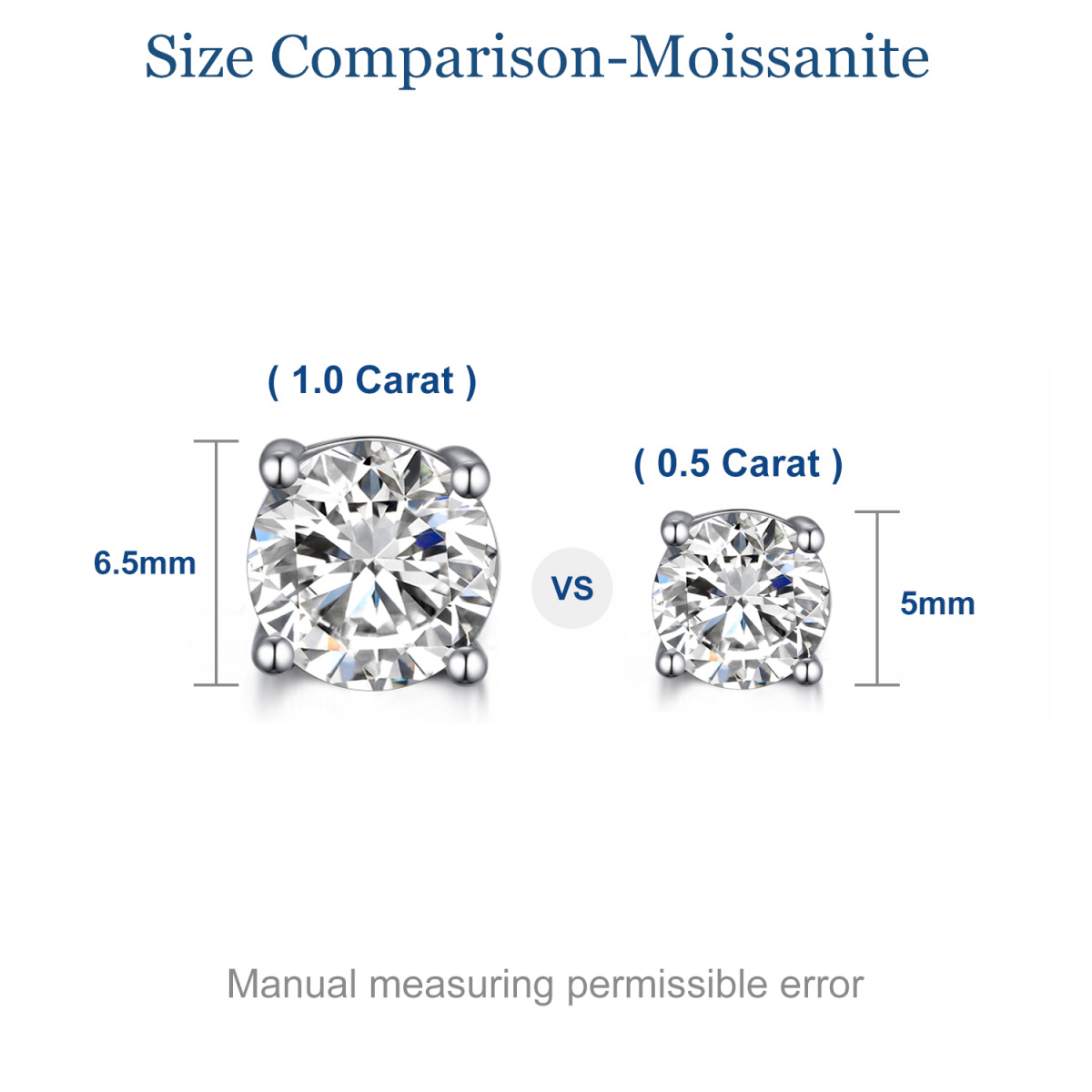 Brincos de prata esterlina com Moissanite em forma circular-5