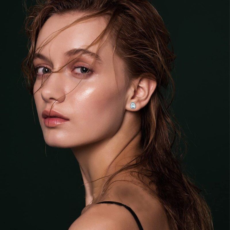 Brincos de prata esterlina em forma circular com ouriço de pedra da lua-3