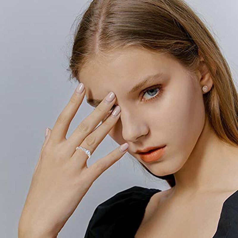 Sterling Silver Round Shaped Moonstone Personalized Engraving & Infinity Symbol Ring-2