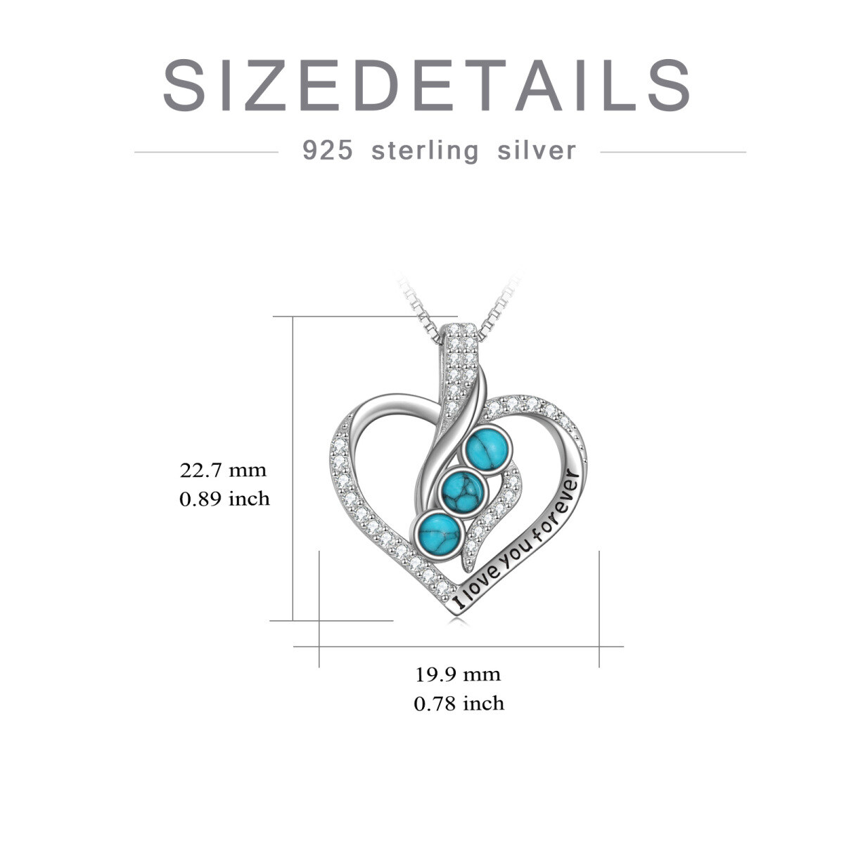 Sterling Silver Circular Crystal Customized Birthstone Heart Pendant With Engraved Word Necklace For Women Best Friends-7