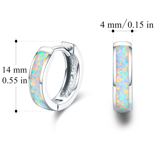 Creolen aus Sterlingsilber mit rundem Opal für Mutter und Schwester-4