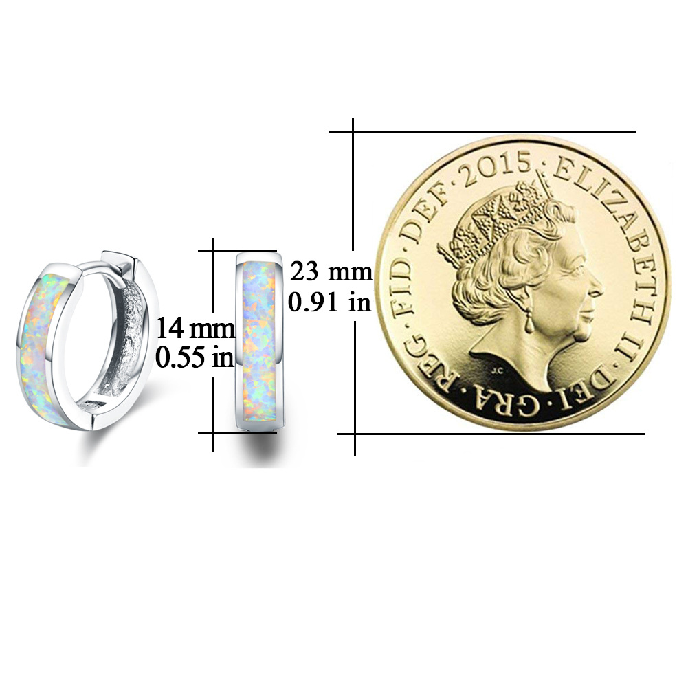 Creolen aus Sterlingsilber mit rundem Opal für Mutter und Schwester-5