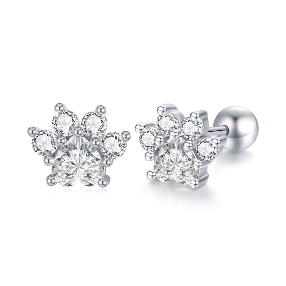 Orecchini a perno in argento 925 a forma di cerchio con zircone cubico-1