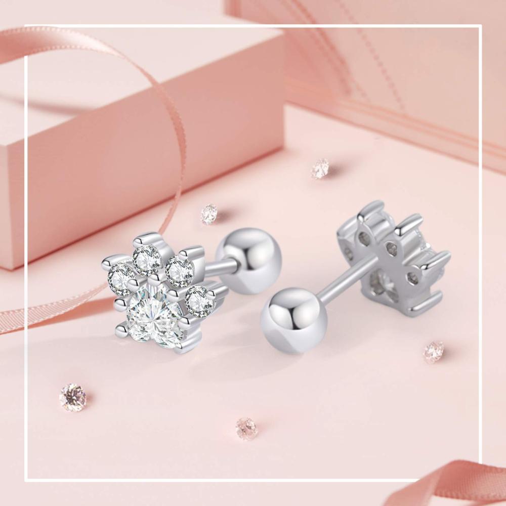 Orecchini a perno in argento 925 a forma di cerchio con zircone cubico-5