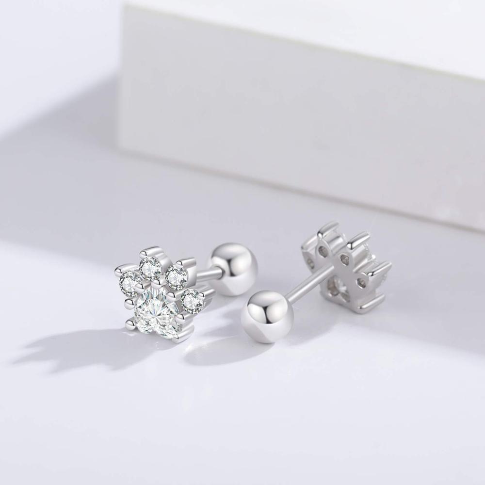 Orecchini a perno in argento 925 a forma di cerchio con zircone cubico-6