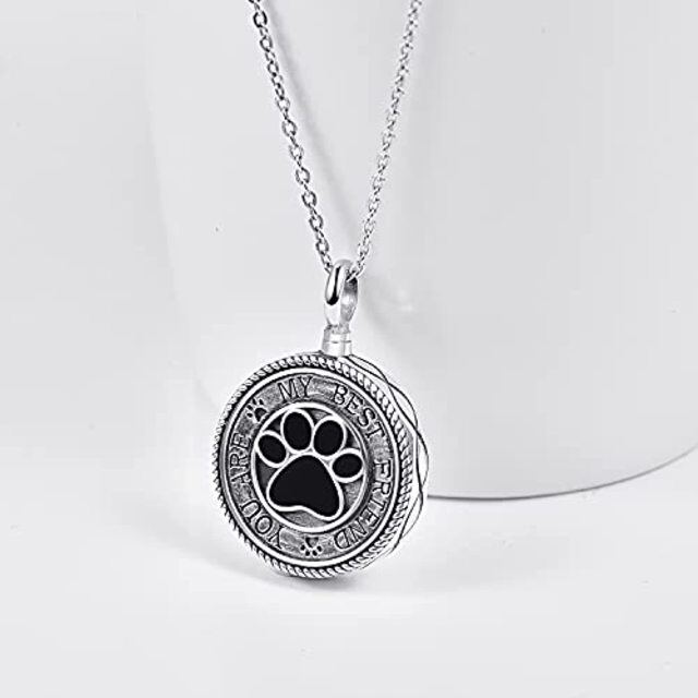 Collier en argent sterling en forme d'urne de patte circulaire-2