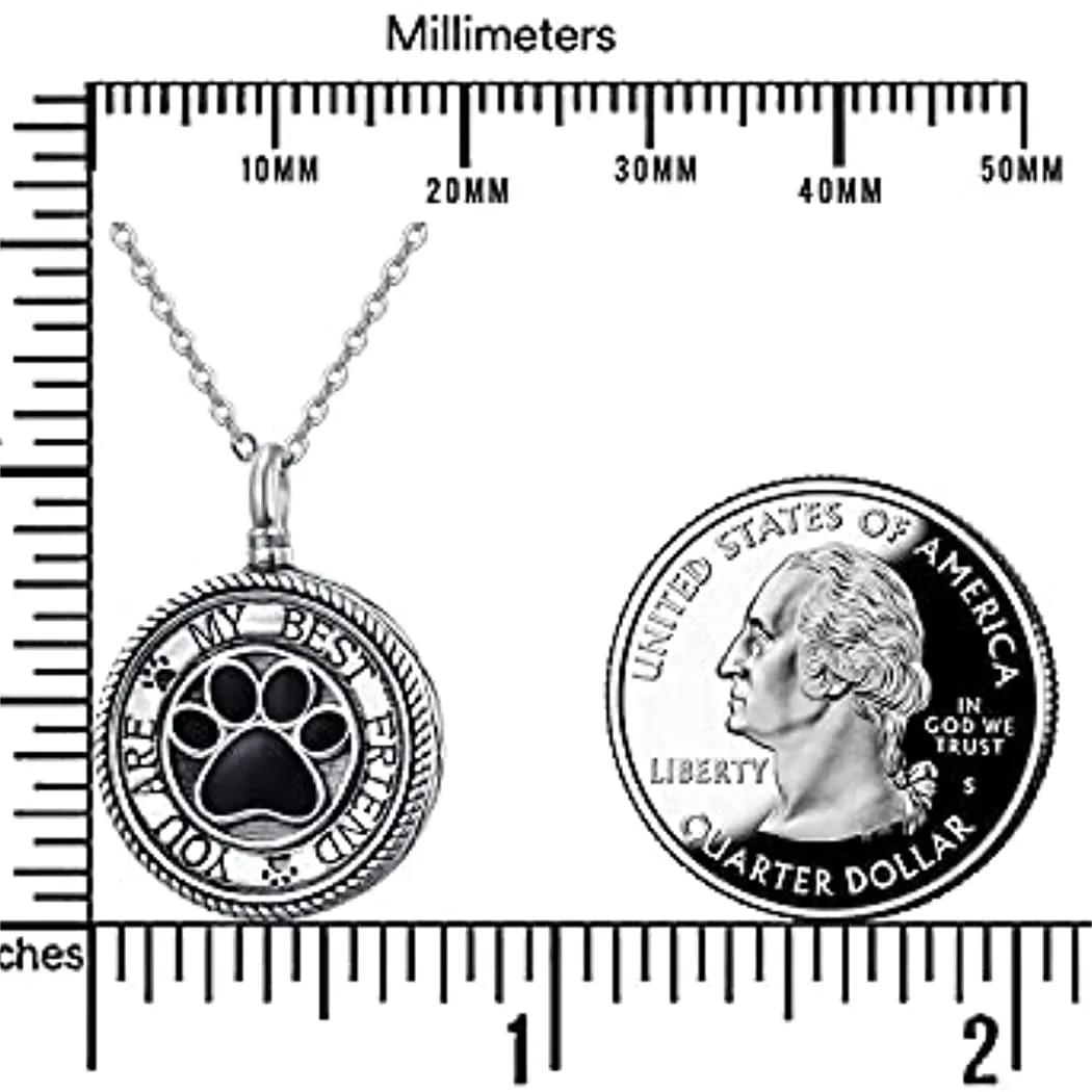 Collana con urna a forma di zampa in argento sterling per le ceneri-5