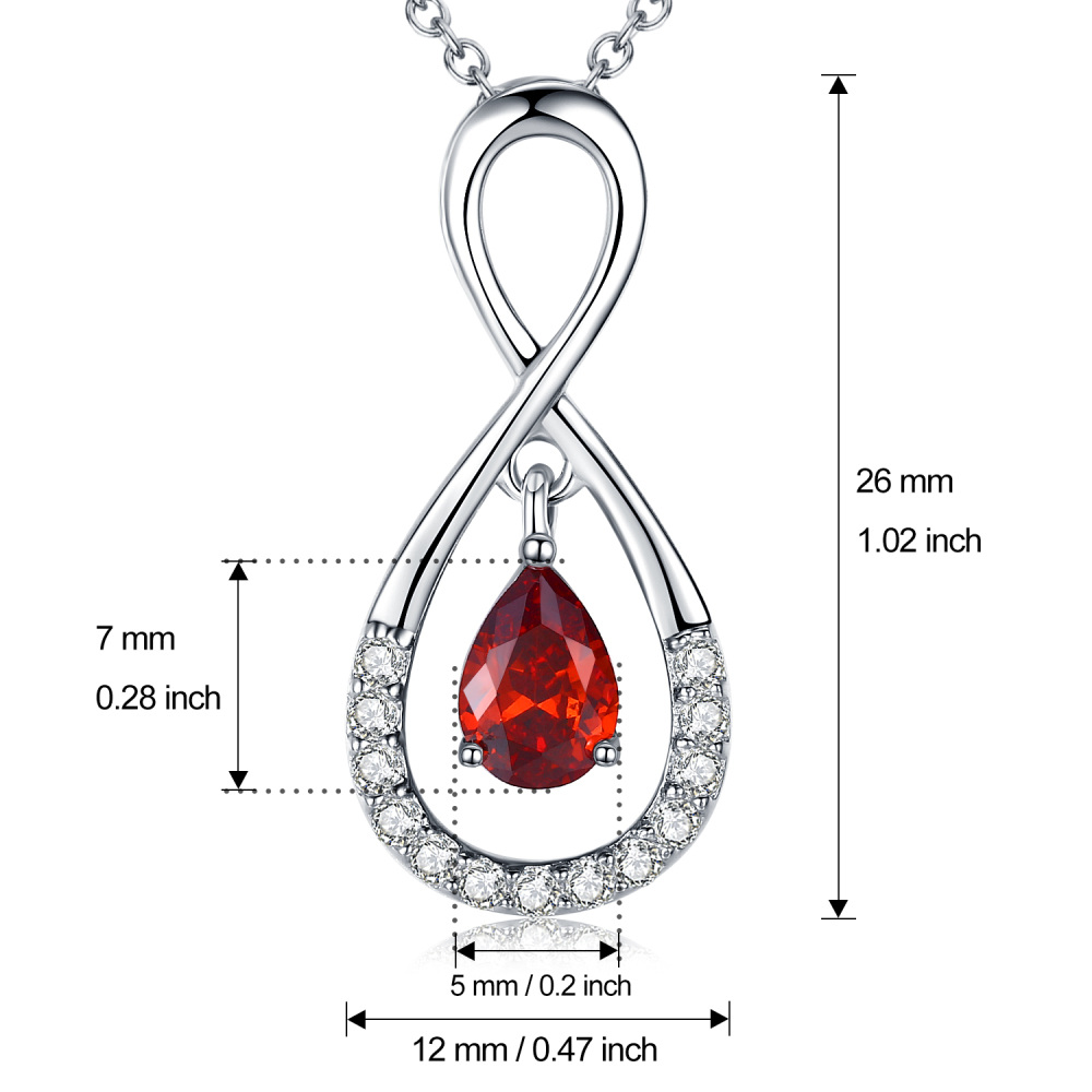 Colares de zircônia cúbica com pingente de coração em prata esterlina Infinity Forever Love-6