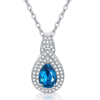 Sterling Silver Pear Topaz Drop Shape Pendant Necklace For Women Best Friend-13