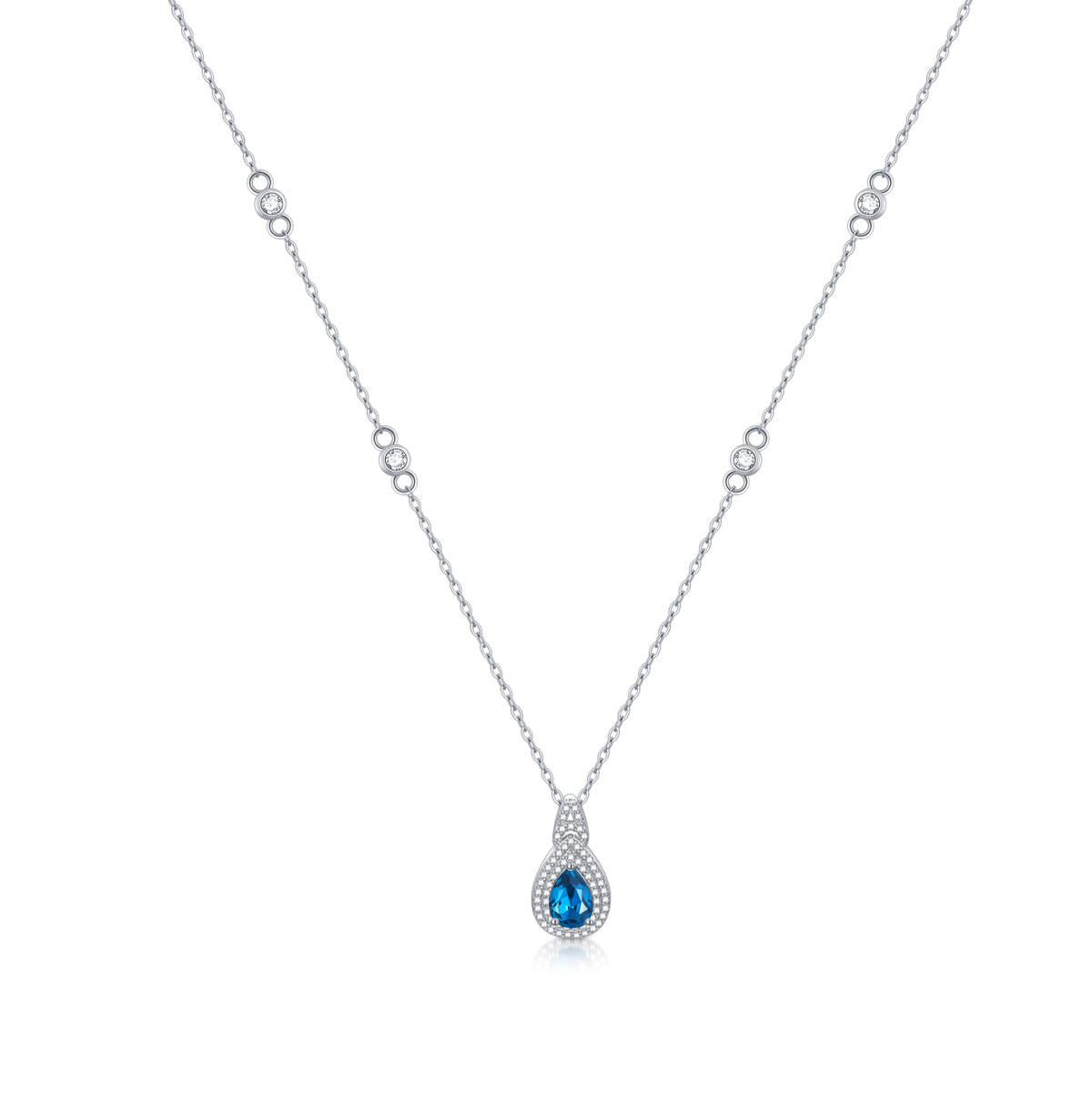 Collana con pendente a forma di goccia in topazio pera in argento sterling per la migliore amica delle donne-3