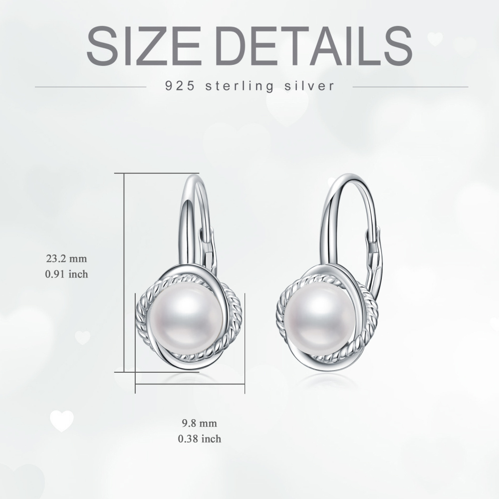 Boucles d'oreilles en argent sterling avec perles de forme circulaire-5
