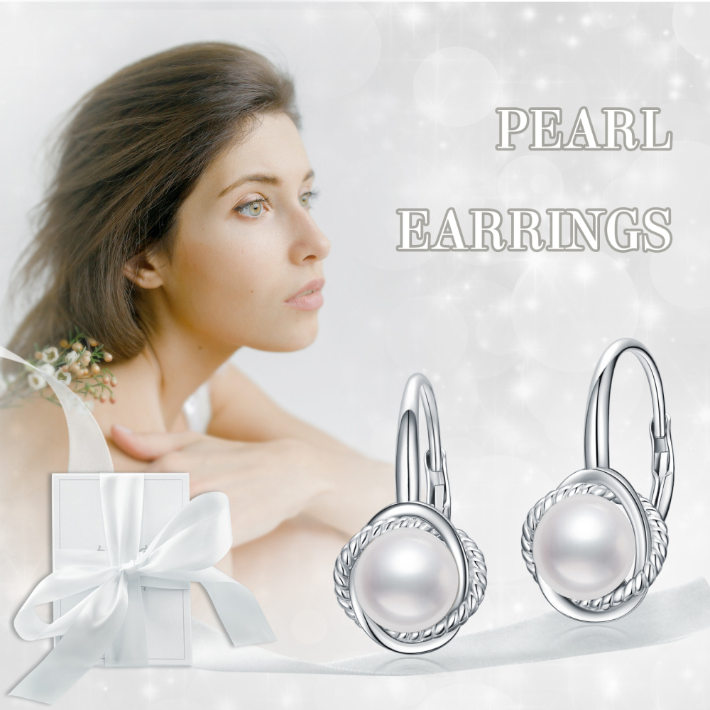 Boucles d'oreilles en argent sterling avec perles de forme circulaire-6