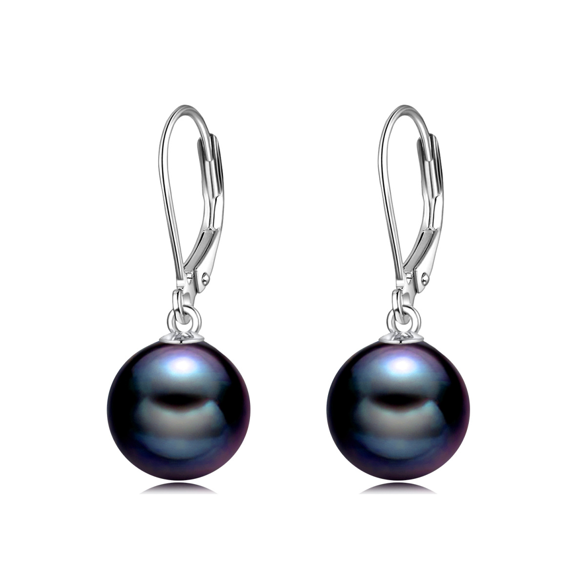 Sterling Silver Circle Pearl Drop Earrings for Women Kids-1