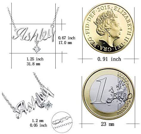 Sterling Silber Kreisförmige Zirkonia Personalisierte Geburtsstein Personalisierte Klassische Namensanhänger Halskette-4