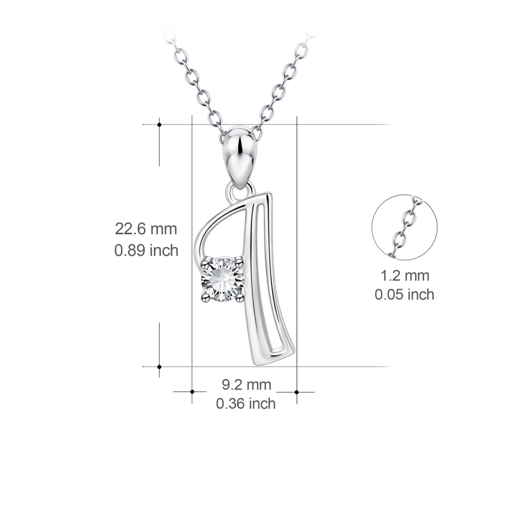 Colar com pendente inicial Q personalizado em prata de lei CZ para mulher-4