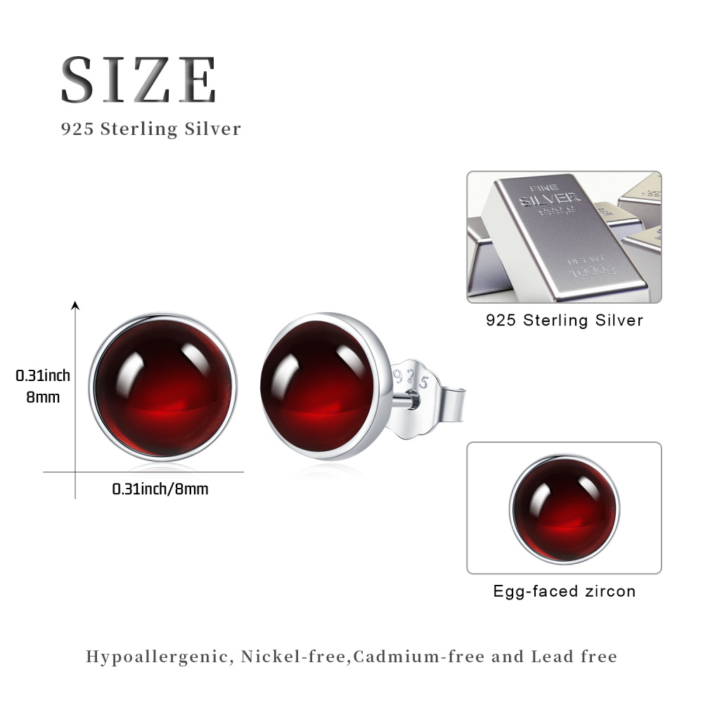 Runde Ohrstecker aus Sterlingsilber mit Zirkonia-5