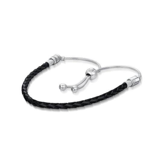 Pulseira de prata esterlina com corrente de cobra em forma circular