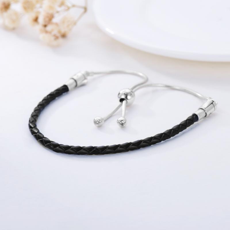 Pulseira de prata esterlina com corrente de cobra em forma circular-4