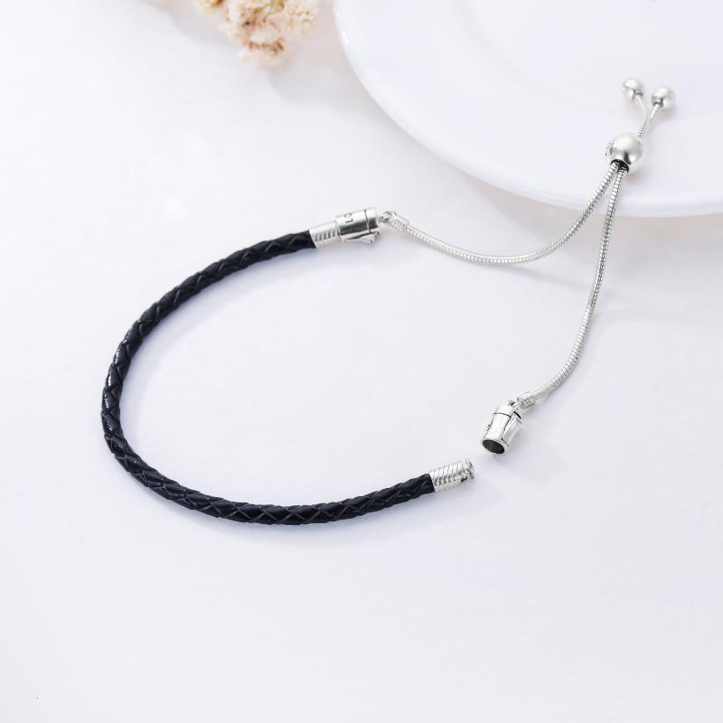 Pulseira de prata esterlina com corrente de cobra em forma circular-5