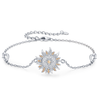 Bracelet en argent sterling avec pendentif tournesol en zircon cubique-12
