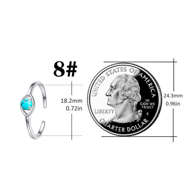 Sterling Silber kreisförmig geformt Türkis Evil Eye Open Ring-5