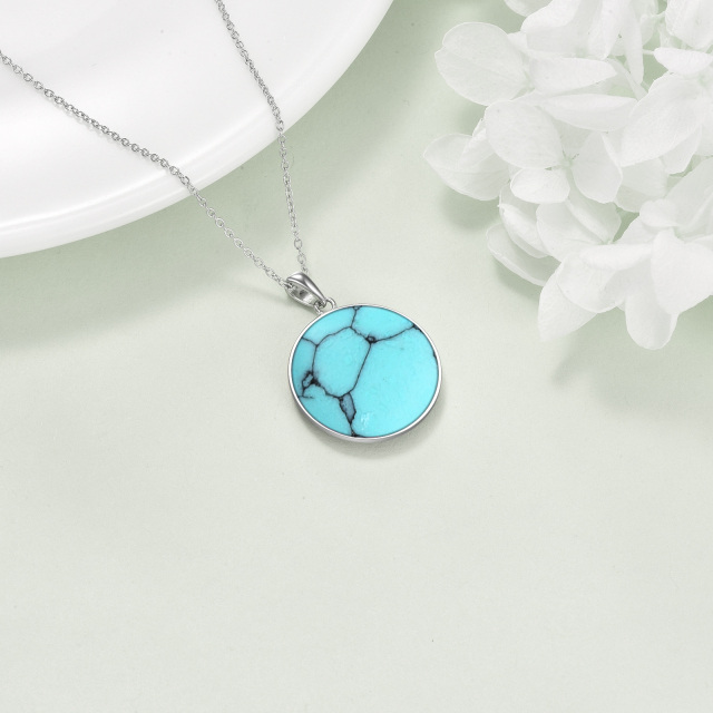 Collier en argent sterling avec pendentif arbre de vie et pentagramme en turquoise de form-4