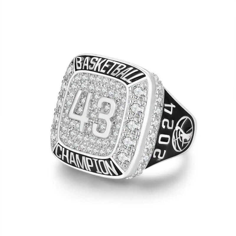 Sterling Silver Round Shaped Zircon Personalized Engraving Ring-6