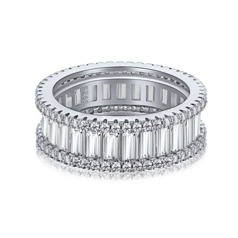 Sterling Silber kreisförmiger Zirkon Ring -1