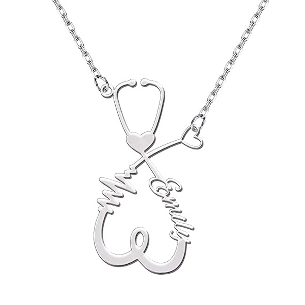 Collana con ciondolo con nome classico in argento sterling-1