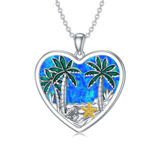 Sterling Silver Coconut Tree Pendant Necklace-9