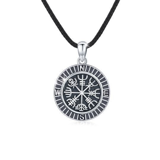 Sterling Silver Compass Pendant Necklace