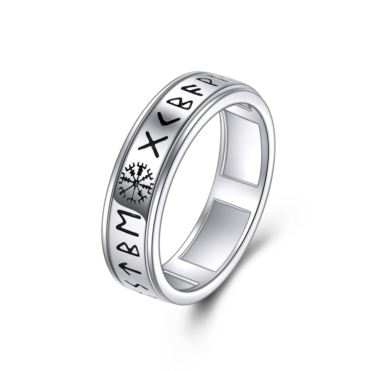 Sterling Silver Compass Ring-1