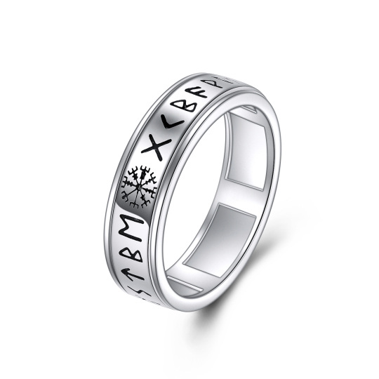 Bague boussole en argent sterling