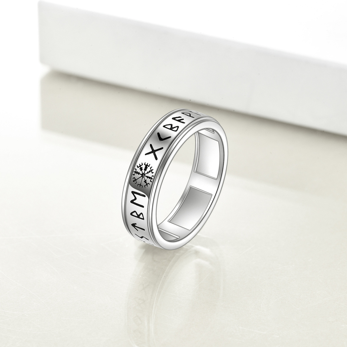 Bague boussole en argent sterling-4